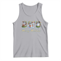 Funny Hawaiian Snowman Summer Graphic Tank Top Merry Meltmas