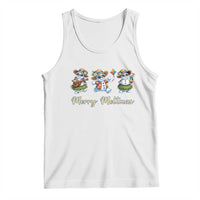 Funny Hawaiian Snowman Summer Graphic Tank Top Merry Meltmas