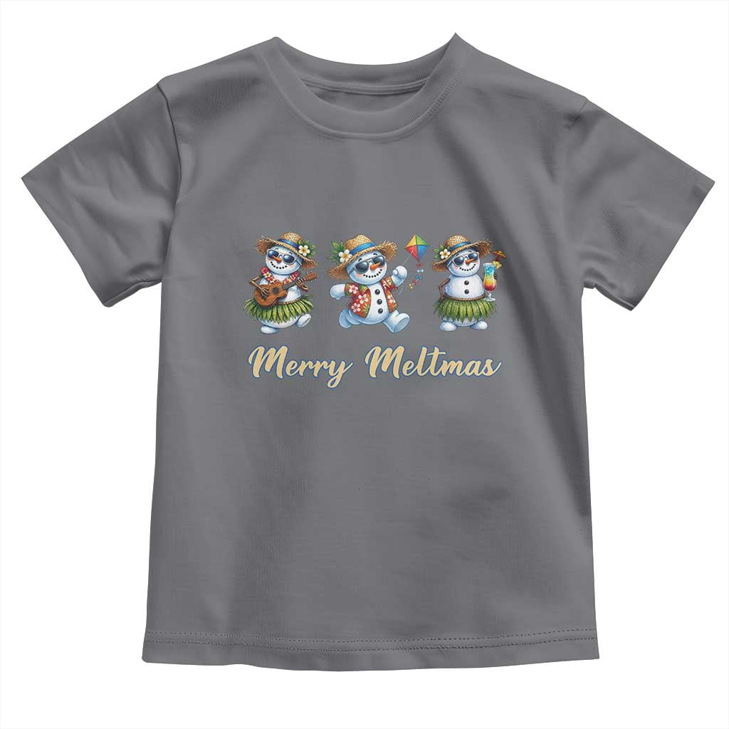 Funny Hawaiian Snowman Summer Graphic Toddler T Shirt Merry Meltmas
