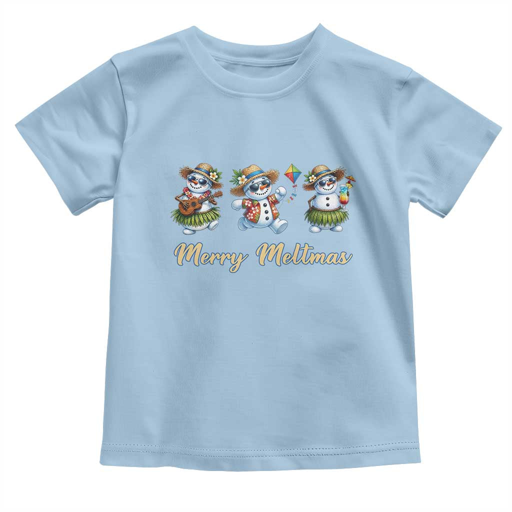 Funny Hawaiian Snowman Summer Graphic Toddler T Shirt Merry Meltmas