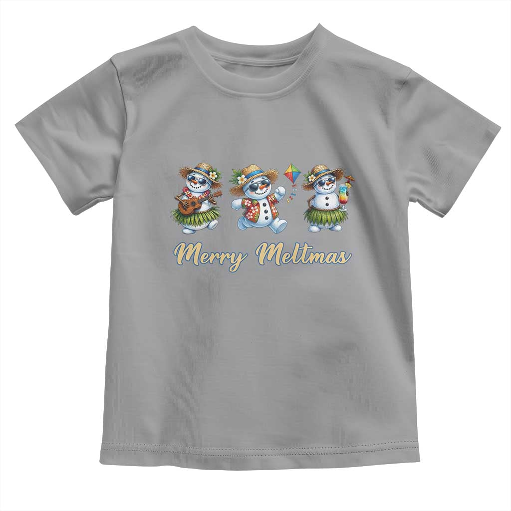 Funny Hawaiian Snowman Summer Graphic Toddler T Shirt Merry Meltmas