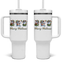 Funny Hawaiian Snowman Summer Graphic Tumbler With Handle Merry Meltmas