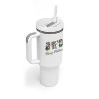 Funny Hawaiian Snowman Summer Graphic Tumbler With Handle Merry Meltmas