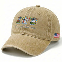 Funny Hawaiian Snowman Summer Graphic Washed Cotton Baseball Cap Merry Meltmas
