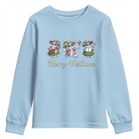 Funny Hawaiian Snowman Summer Graphic Youth Sweatshirt Merry Meltmas