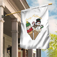 Christmas In July Ice Cream Snowman Graphic Garden Flag Merry Meltmas