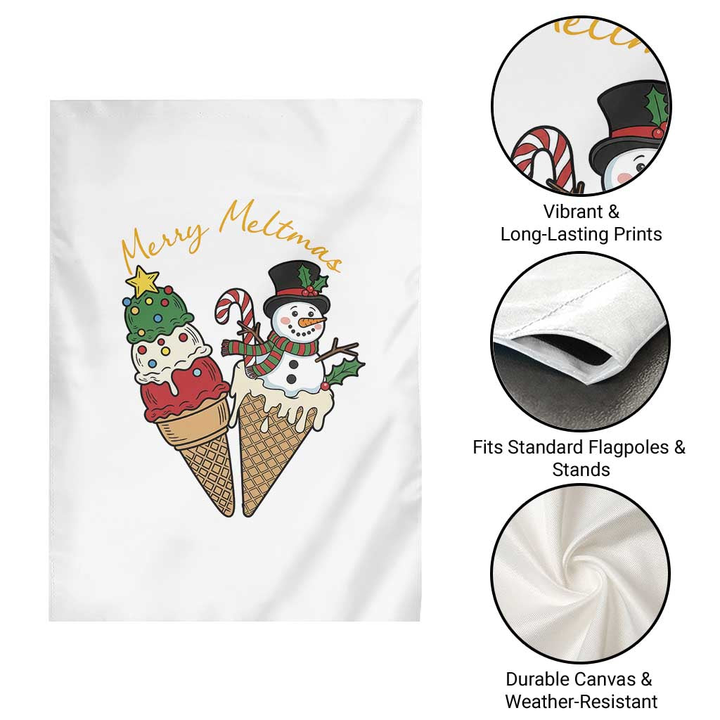 Christmas In July Ice Cream Snowman Graphic Garden Flag Merry Meltmas