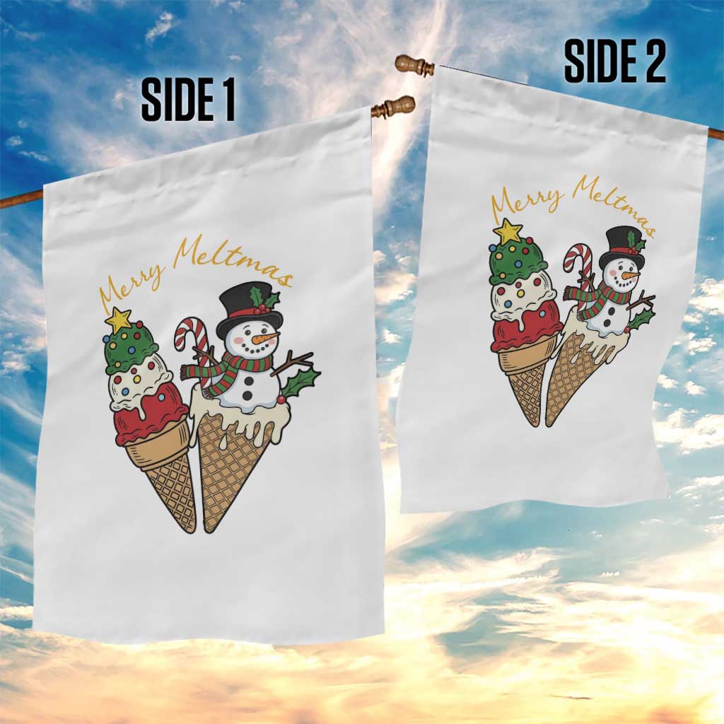 Christmas In July Ice Cream Snowman Graphic Garden Flag Merry Meltmas