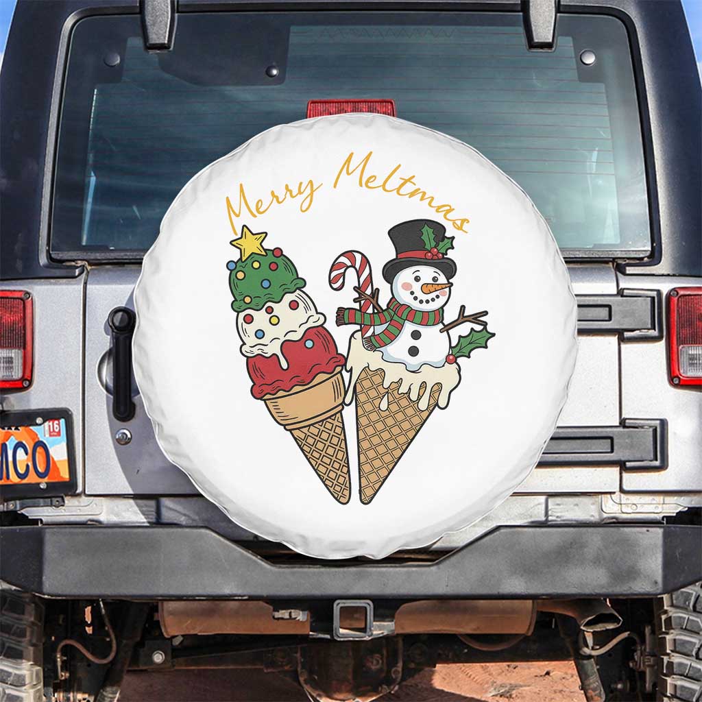 Christmas In July Ice Cream Snowman Graphic Spare Tire Cover Merry Meltmas