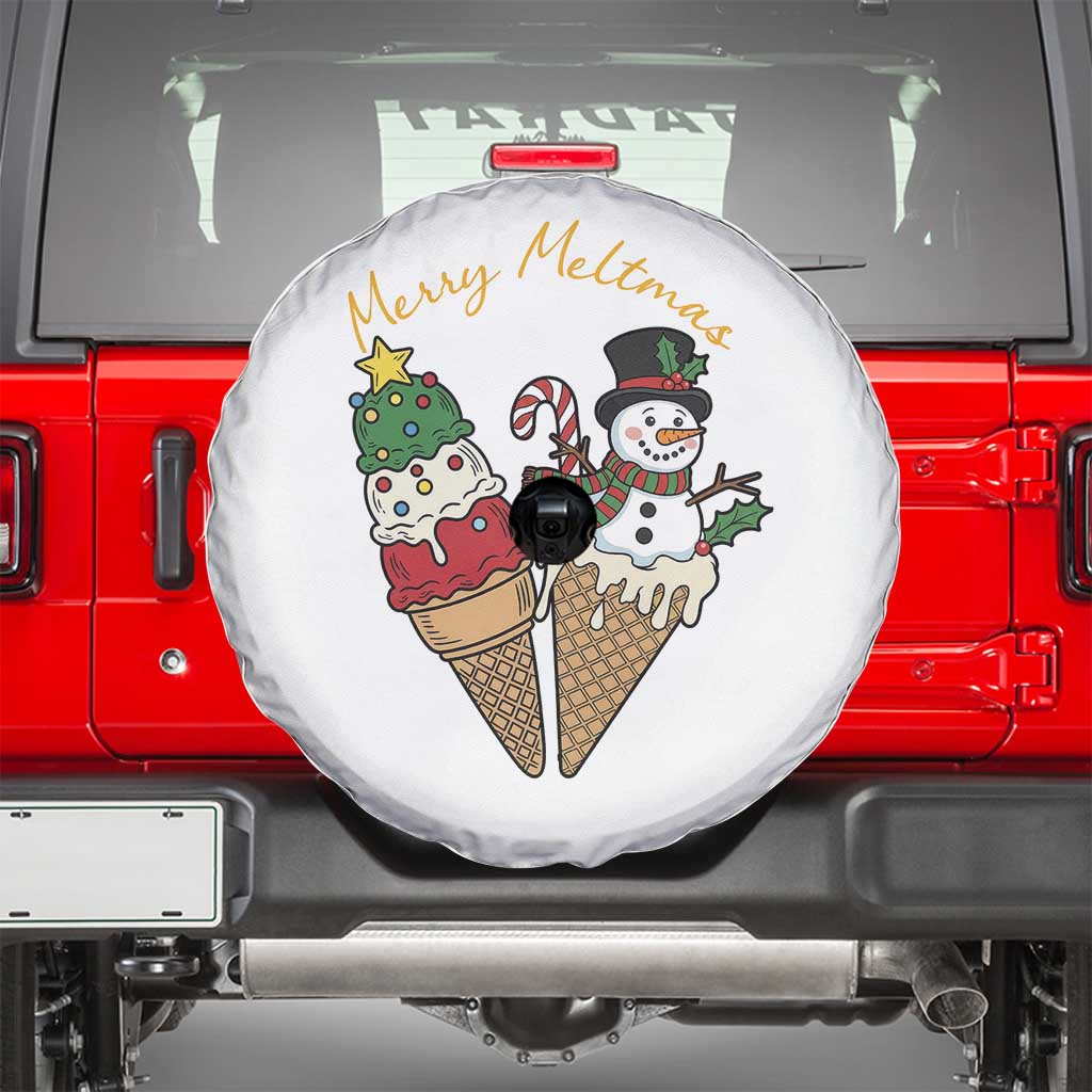 Christmas In July Ice Cream Snowman Graphic Spare Tire Cover Merry Meltmas