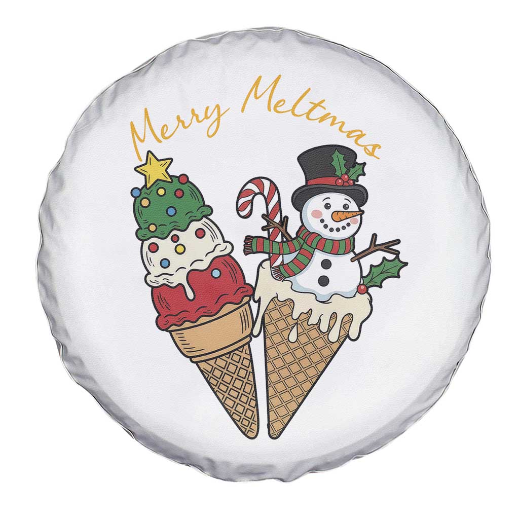 Christmas In July Ice Cream Snowman Graphic Spare Tire Cover Merry Meltmas