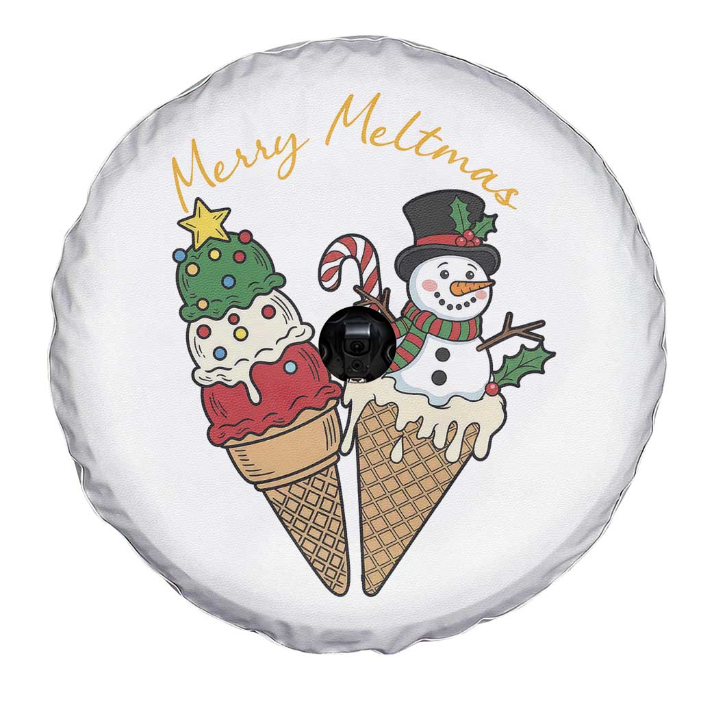 Christmas In July Ice Cream Snowman Graphic Spare Tire Cover Merry Meltmas