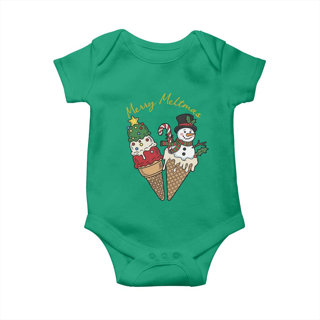 Christmas In July Ice Cream Snowman Graphic Baby Onesie Merry Meltmas