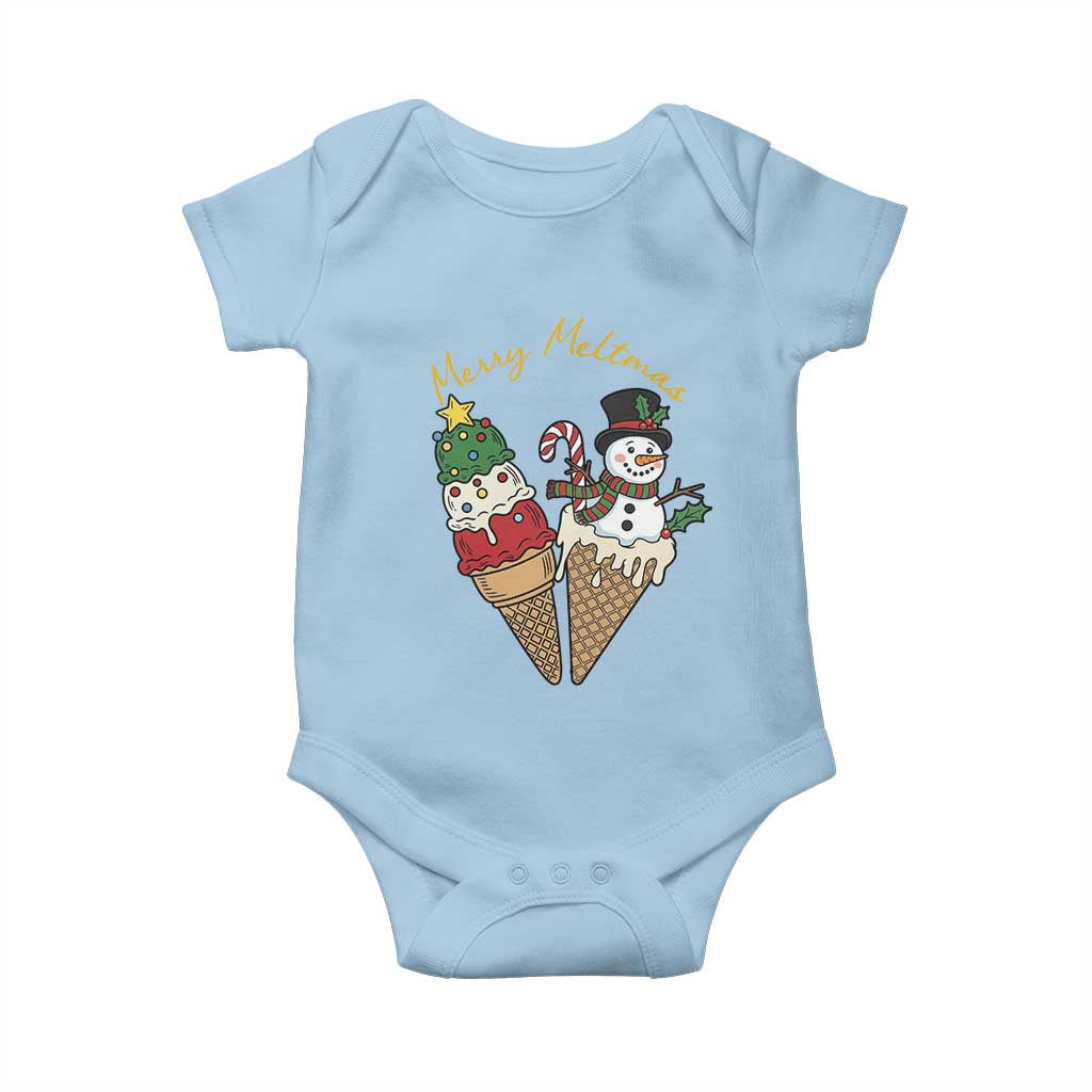Christmas In July Ice Cream Snowman Graphic Baby Onesie Merry Meltmas