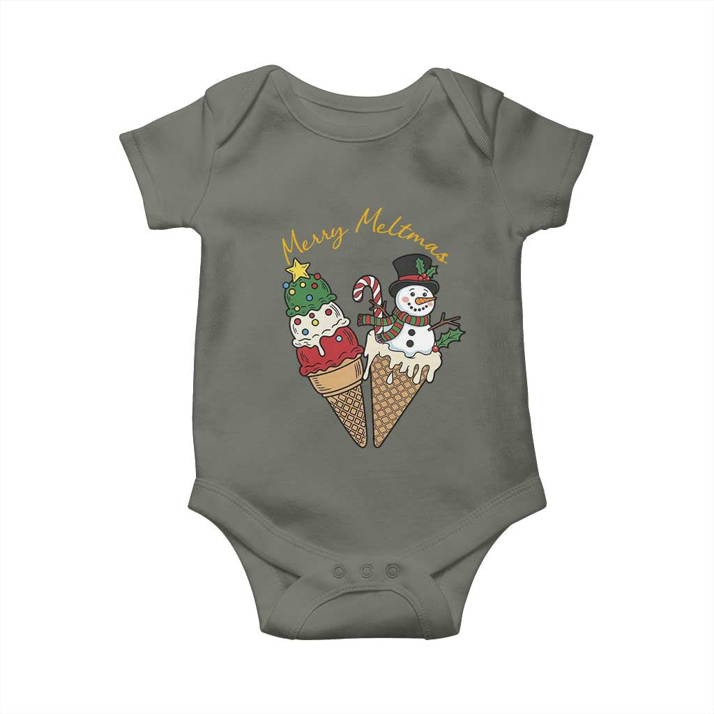 Christmas In July Ice Cream Snowman Graphic Baby Onesie Merry Meltmas