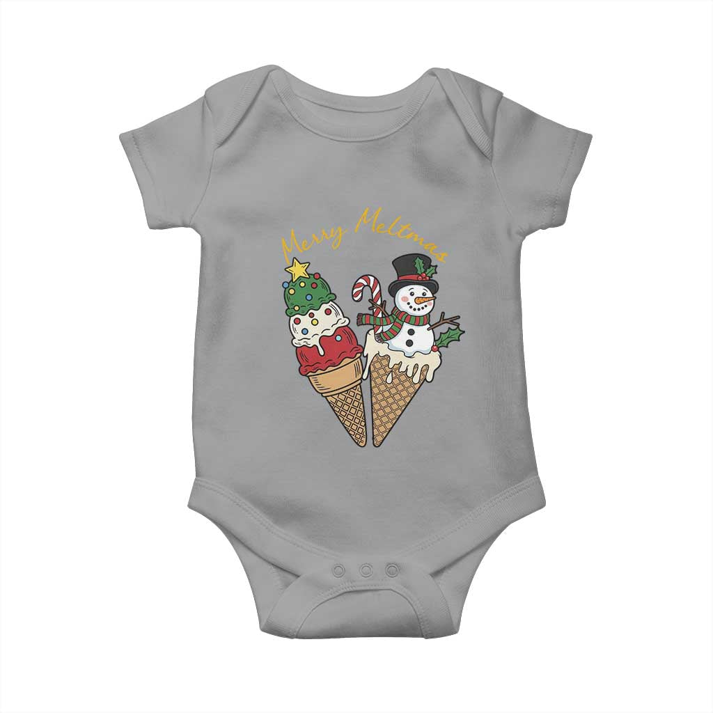 Christmas In July Ice Cream Snowman Graphic Baby Onesie Merry Meltmas