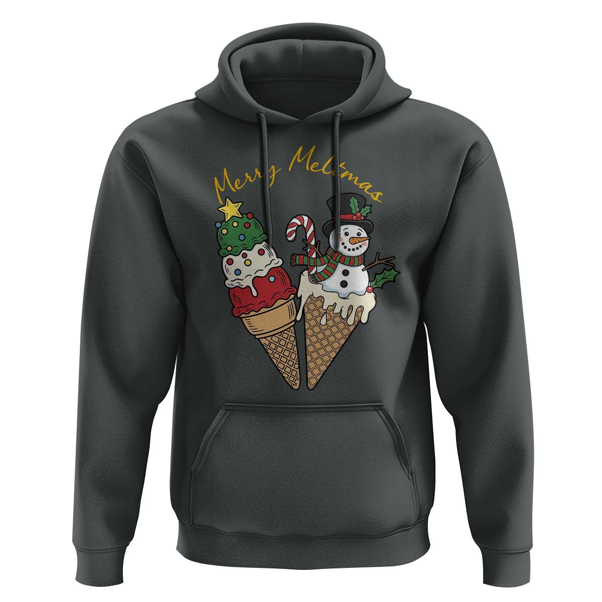 Christmas In July Ice Cream Snowman Graphic Hoodie Merry Meltmas