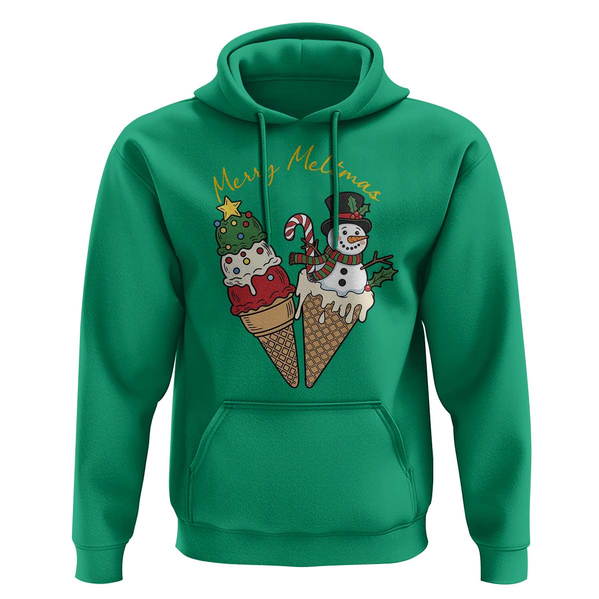 Christmas In July Ice Cream Snowman Graphic Hoodie Merry Meltmas
