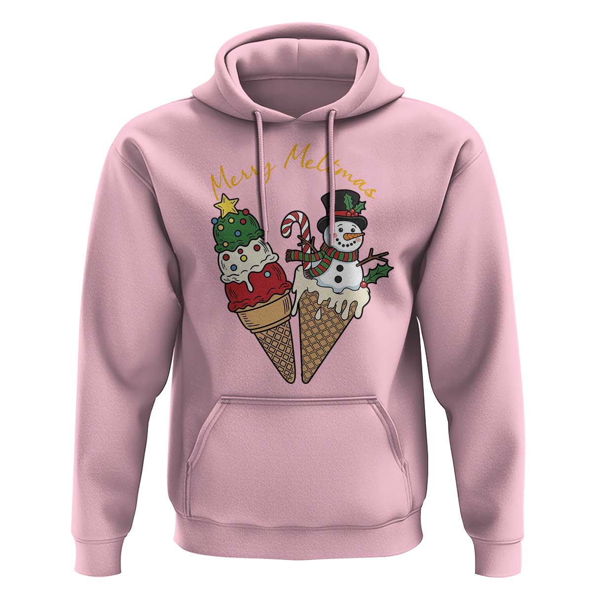 Christmas In July Ice Cream Snowman Graphic Hoodie Merry Meltmas