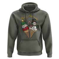 Christmas In July Ice Cream Snowman Graphic Hoodie Merry Meltmas