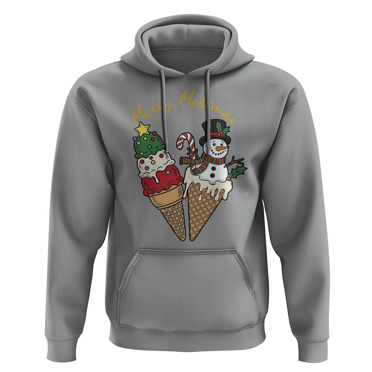 Christmas In July Ice Cream Snowman Graphic Hoodie Merry Meltmas