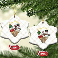 Christmas In July Ice Cream Snowman Graphic Ceramic Ornament Merry Meltmas