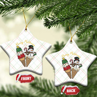 Christmas In July Ice Cream Snowman Graphic Ceramic Ornament Merry Meltmas