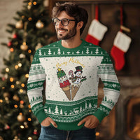 Christmas In July Ice Cream Snowman Graphic Ugly Christmas Sweater Merry Meltmas