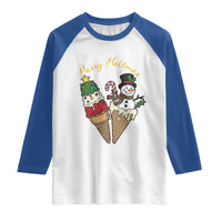 Christmas In July Ice Cream Snowman Graphic Raglan Shirt Merry Meltmas