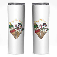 Christmas In July Ice Cream Snowman Graphic Skinny Tumbler Merry Meltmas