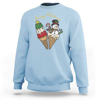 Christmas In July Ice Cream Snowman Graphic Sweatshirt Merry Meltmas