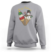 Christmas In July Ice Cream Snowman Graphic Sweatshirt Merry Meltmas