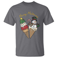 Christmas In July Ice Cream Snowman Graphic T Shirt Merry Meltmas