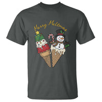 Christmas In July Ice Cream Snowman Graphic T Shirt Merry Meltmas