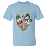 Christmas In July Ice Cream Snowman Graphic T Shirt Merry Meltmas