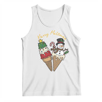 Christmas In July Ice Cream Snowman Graphic Tank Top Merry Meltmas