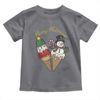 Christmas In July Ice Cream Snowman Graphic Toddler T Shirt Merry Meltmas