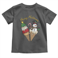Christmas In July Ice Cream Snowman Graphic Toddler T Shirt Merry Meltmas