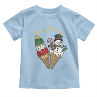 Christmas In July Ice Cream Snowman Graphic Toddler T Shirt Merry Meltmas