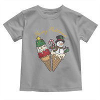 Christmas In July Ice Cream Snowman Graphic Toddler T Shirt Merry Meltmas