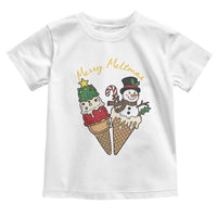 Christmas In July Ice Cream Snowman Graphic Toddler T Shirt Merry Meltmas