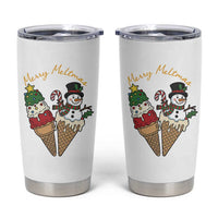 Christmas In July Ice Cream Snowman Graphic Tumbler Cup Merry Meltmas