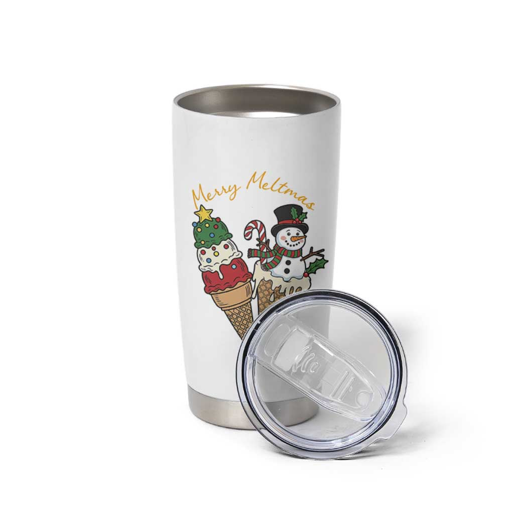 Christmas In July Ice Cream Snowman Graphic Tumbler Cup Merry Meltmas