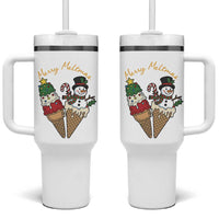 Christmas In July Ice Cream Snowman Graphic Tumbler With Handle Merry Meltmas