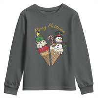Christmas In July Ice Cream Snowman Graphic Youth Sweatshirt Merry Meltmas