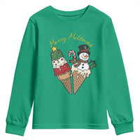 Christmas In July Ice Cream Snowman Graphic Youth Sweatshirt Merry Meltmas