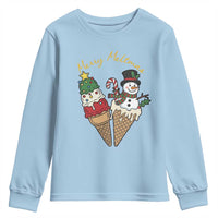 Christmas In July Ice Cream Snowman Graphic Youth Sweatshirt Merry Meltmas