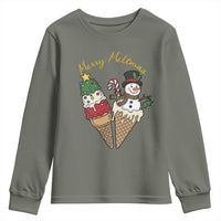 Christmas In July Ice Cream Snowman Graphic Youth Sweatshirt Merry Meltmas