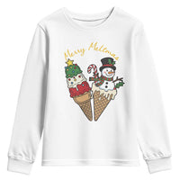 Christmas In July Ice Cream Snowman Graphic Youth Sweatshirt Merry Meltmas