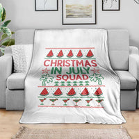 Christmas In July Squad Throw Blanket Tropical Beach Party Graphic